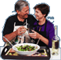 Dr. Charles D. Schmitz and Dr. Elizabeth A. Schmitz, America's Love and Marriage Experts,  prepare salads for love and marriage.
